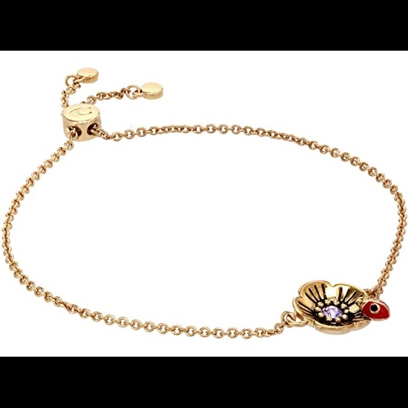 Coach Garden Party Crystal Tea Rose Slider Bracelet - Picture 2 of 13